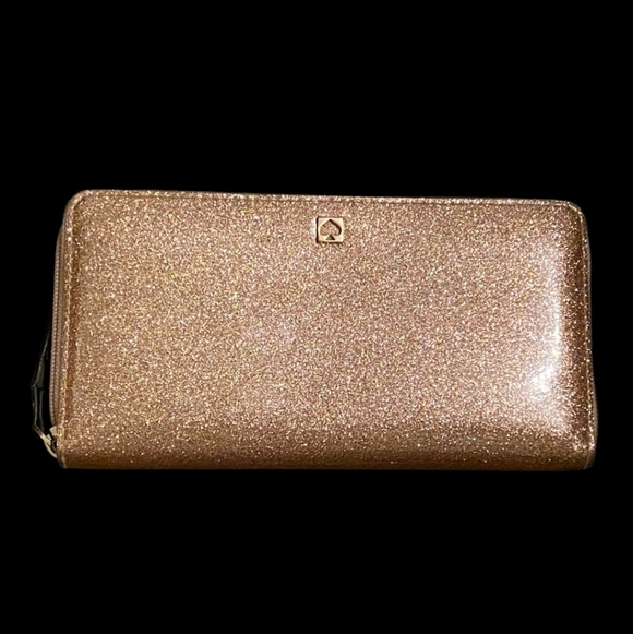 Kate Spade Wallet Gold Glitter Women's Clutch - Picture 15 of 16